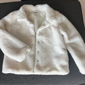 Kids White Faux Fur Jacket